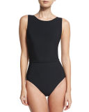 Strappy-Back High-Neck One-Piece Swimsuit