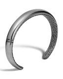 Men's Classic Chain Cuff Bracelet, Silver/Black