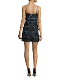 Sleeveless 3D Floral-Lace Minidress