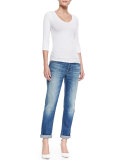 Josefina Slim Boyfriend Jeans, Bright Light Broken Twill
