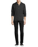 Paxtyn Released-Hem Jeans, Black