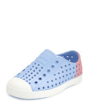 Jefferson Waterproof Glitter-Trim Low-Top Shoe, Purple/Pink, Toddler