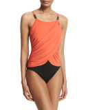 Lisa Draped-Front Underwire One-Piece Swimsuit