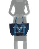 New Logo Denim Tote Bag, Blue
