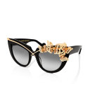 Lusciousness and Wings Cat-Eye Sunglasses, Black