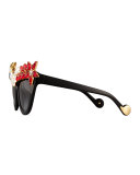 Decadence All American Swarovski® Cat-Eye Sunglasses, Red/White/Blue