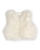 Emma IV Feather Vest, Ivory, Size 2-4