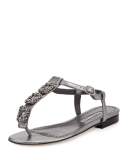 Ottolina Crystal T-Strap Sandal, Silver