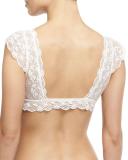 Kiss the Bride Flutter-Sleeve Bralette, White