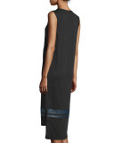 Nevin Sleeveless Jersey Midi Dress, Black