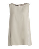 Merryn Bias-Cut Silk Combo Blouse