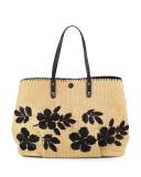 Kerrington Straw Square Tote Bag, Natural