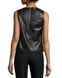 Alula Lace-Up Leather Shell Top