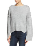 Harris Oversized Wool-Blend Sweater, Heather Gray