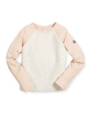 Girocollo Raglan Fleece-Front Sweatshirt, Pastel Pink, Size 8-14