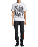 Woodgrain-Print Short-Sleeve T-Shirt