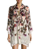 Silk Short Robe, Botanica Print