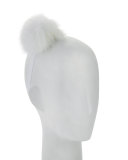 Stretch Pompom Headband, White