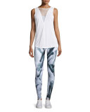 Warm-Up Mesh-Inset Sport Tank Top, White