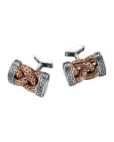 Bronze & Sterling Silver Braid Cuff Links 