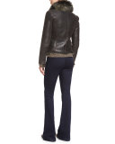 Woodland Leather Jacket, Black
