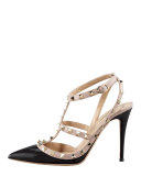 Rockstud Patent Sandal, Black