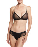Triangle Soft Tulle Bra, Black