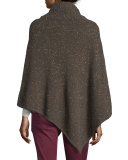 Haesel C Speckled Cashmere Poncho, Heather Cacao