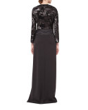 Sequined Zip-Front Jacket, Black