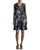 Long-Sleeve Birdseye Jacquard Dress 