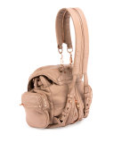 Mini Marti Leather Backpack, Latte/Rose Gold