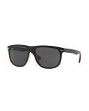 Flat-Top Plastic Sunglasses, Black