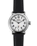Runwell Watch with Black Leather Strap, 36mm