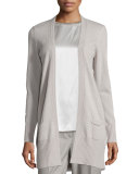 Open-Front Long Cardigan, Stone