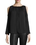 Landon Cold-Shoulder Double Georgette Top