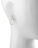 18k White Gold Diamond Link Earrings, 28mm