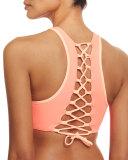 Starfish Surfer Reversible High-Neck Swim Top, Orange