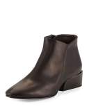 Whit Leather Ankle Bootie, Black 