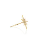 Medium 14K Yellow Gold Diamond Starburst Ring, size 6.5