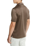 Mercerized Cotton Polo Shirt, Light Brown