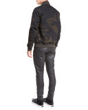Batt Camo-Print Sports Bomber Jacket, Asfalt/Carbon Ao