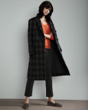 Blouson Cashmere V-Neck Sweater, Tangerine