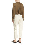 Carpenter Cropped Chino Pants, White
