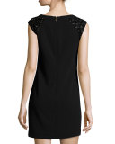 Embellished-Cap-Sleeve Sheath Dress