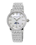 Ladies' Slimline Moonphase Stainless Diamond Watch