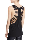 Strappy-Back Mesh Sport Tank