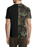 Dissociative Printed Patchwork T-Shirt, Black/Camo