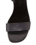 Gia Leather Chunky-Heel Sandal, Black