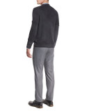 Wool Single-Pleat Trousers, Gray