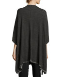 Plaited Peruvian Cotton Poncho, Charcoal